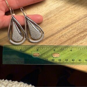 Swarovski Silver Teardrop Mesh Earrings